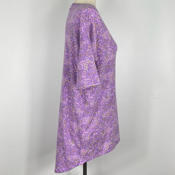 Lularoe Irma Womens Tunic T Shirt High Low Mandala Floral Purple XXS NEW - Picture 5 of 13